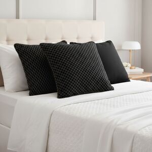 👑 Black & Gold Euro Sham Set 26x26 Preowned